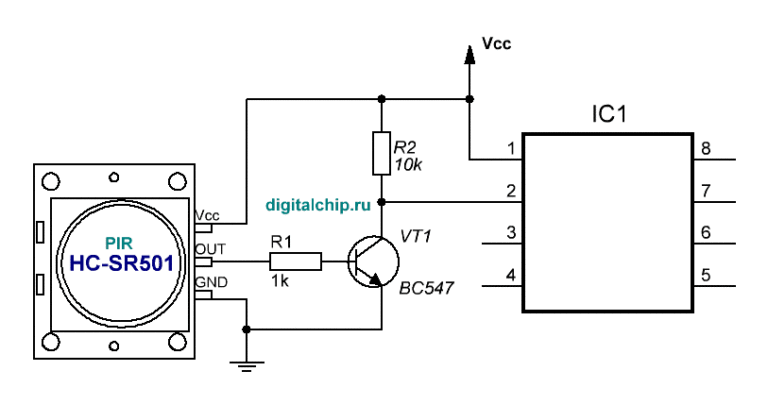 Hc sr501 схема подключения